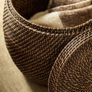Rattan Side Table with Removable Lid Storage - Thumbnail 3