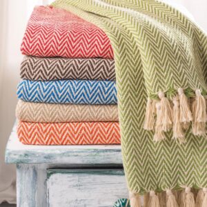Chevron Recycled Cotton Handloom Throw - Thumbnail 1