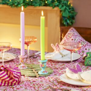 Christmas Tablecloth | Pink Floral Block Print - Thumbnail 3