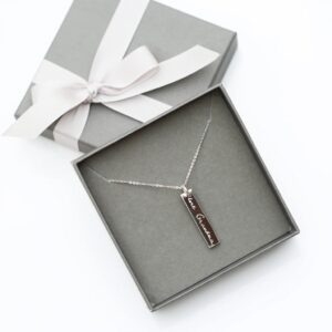 Personalised Handwriting Sterling Silver Bar Necklace - Thumbnail 2
