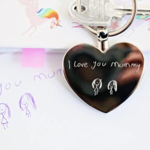 Personalised Handwriting Heart Keyring - Thumbnail 3