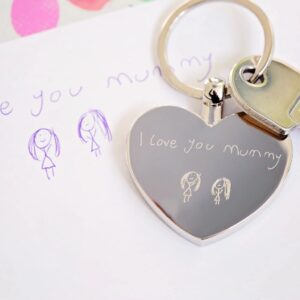 Personalised Handwriting Heart Keyring - Thumbnail 2