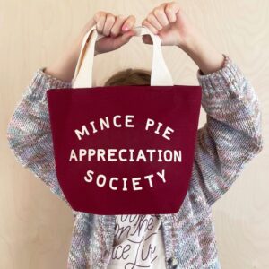 Mince Pie Appreciation Society | Little Canvas Bag - Thumbnail 1