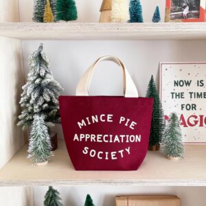 Mince Pie Appreciation Society | Little Canvas Bag - Thumbnail 3