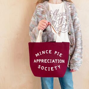 Mince Pie Appreciation Society | Little Canvas Bag - Thumbnail 2