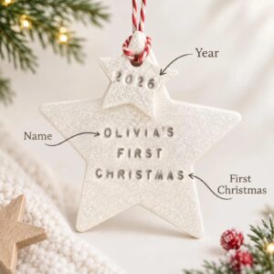 Personalised Baby's First Christmas Star Ornament - Thumbnail 4