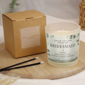 Personalised Botanical Thank You Wedding Party Candle - Thumbnail 4