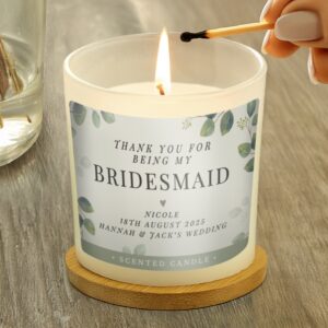 Personalised Botanical Thank You Wedding Party Candle - Thumbnail 3