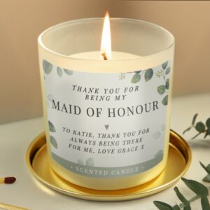 Personalised Botanical Thank You Wedding Party Candle - Thumbnail 2