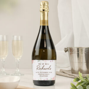 Personalised Floral Watercolour Bottle of Prosecco - Thumbnail 1