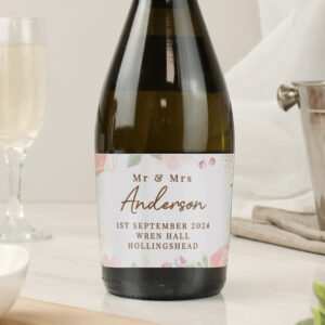 Personalised Floral Watercolour Bottle of Prosecco - Thumbnail 2