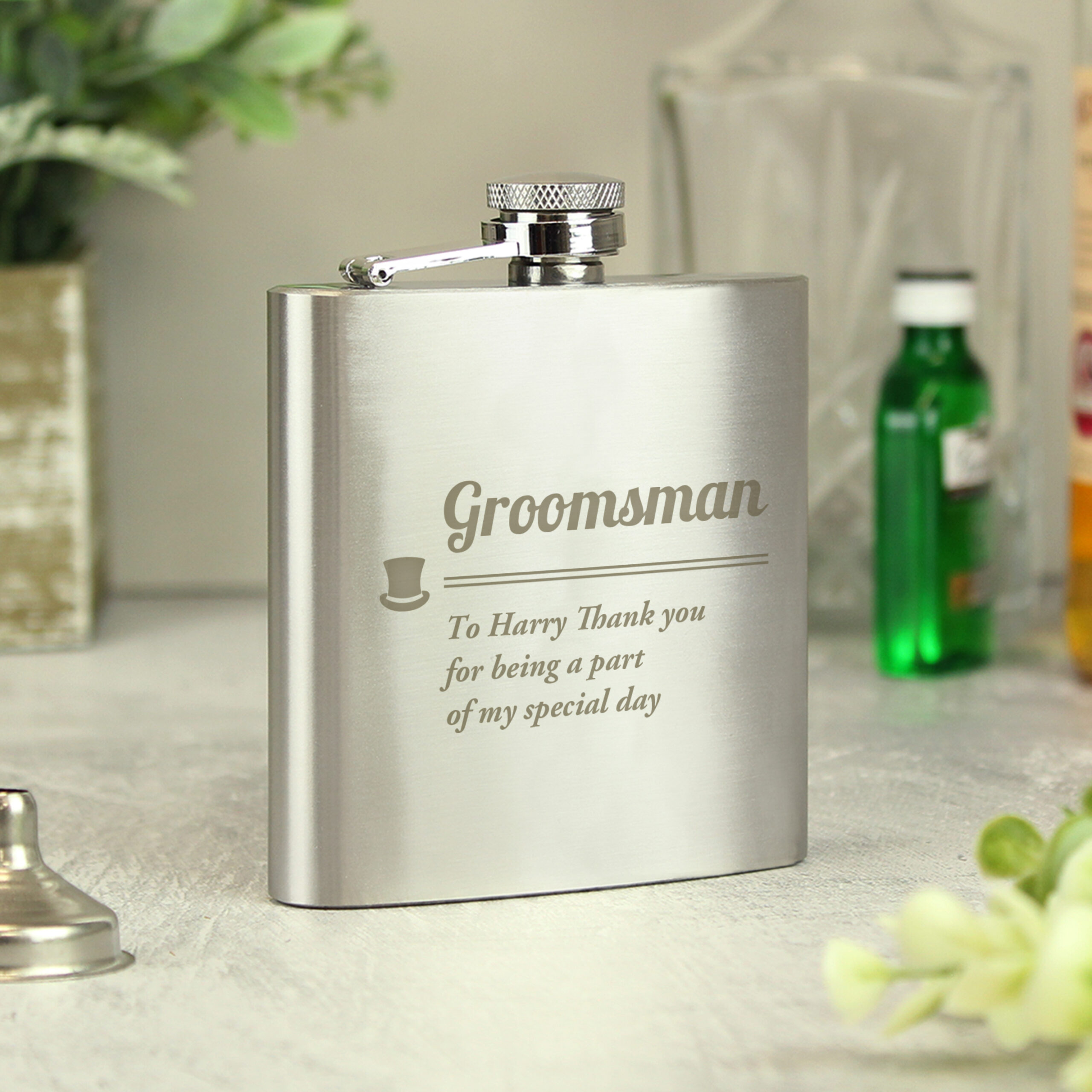 Personalised Groomsman Hip Flask - Thumbnail 2