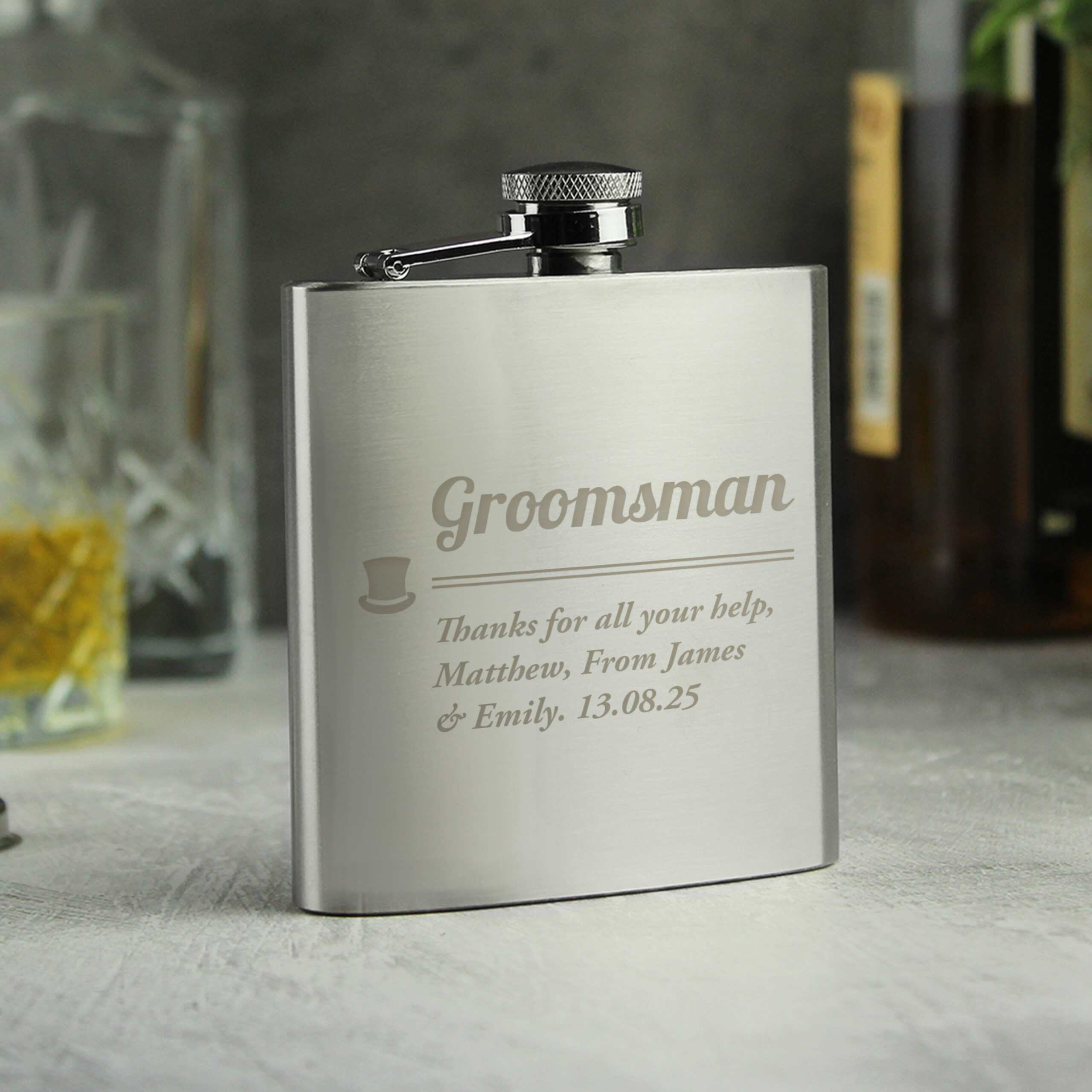 Personalised Groomsman Hip Flask - Thumbnail 4