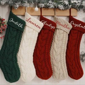 Luxury Personalised Knitted Christmas Stocking - Abode Home & Gifts