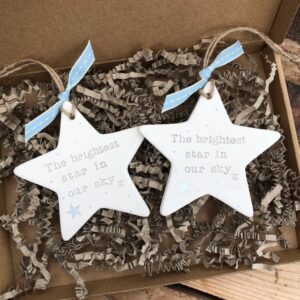 Personalised Memorial Ceramic Star Decoration - Thumbnail 2