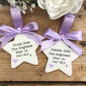 Personalised Memorial Ceramic Star Decoration - Thumbnail 4