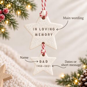 Personalised Memorial Star Christmas Decoration - Thumbnail 6