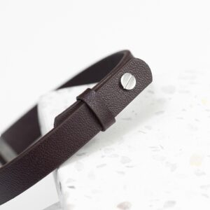 Personalised Men's Tag Message Brown Leather Bracelet - Thumbnail 3