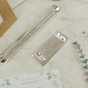 Personalised Wedding Silver Plated Certificate Holder - Thumbnail 4