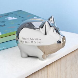 Personalised Silver Plated Piggy Bank - Thumbnail 2