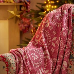 Recycled Cotton Jacquard Throw with Fringe - Thumbnail 7