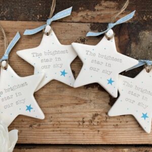Personalised Memorial Ceramic Star Decoration - Thumbnail 3
