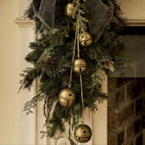 Antique Brass Hanging Christmas Jingle Bells - Thumbnail 1