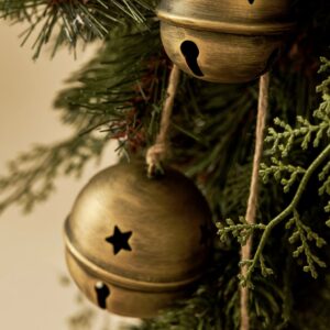 Antique Brass Hanging Christmas Jingle Bells - Thumbnail 2