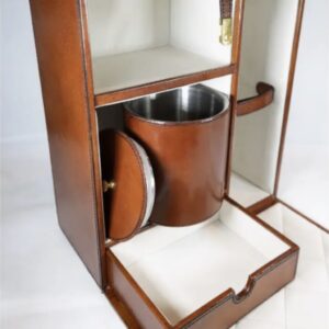 Cognac Leather Travelling Mini Bar - Thumbnail 2