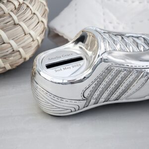 Personalised Silver Plated Football Boot Money Box - Thumbnail 3
